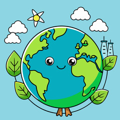 Eco-friendly and sustainability vector concept with green earth