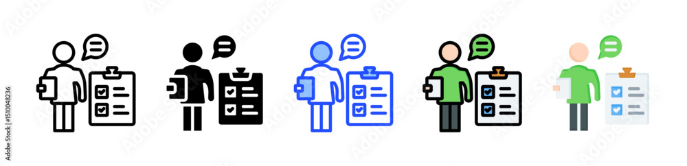 Poster accountability icon collection with multiple styles
