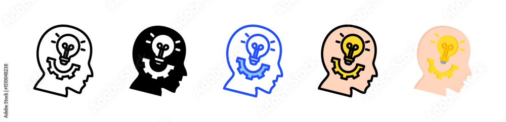 Poster potential icon collection with multiple styles