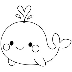 sea animal cute hand drawing kawaii illustration element