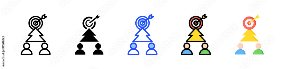 Poster mission icon collection with multiple styles