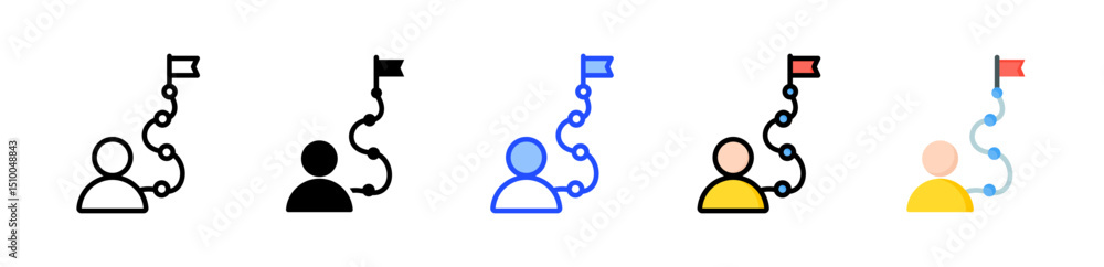 Poster milestone icon collection with multiple styles
