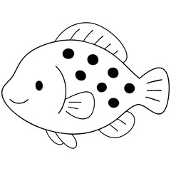 fish sea animal cute hand drawing kawaii illustration element