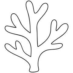 Obraz premium sea plants cute hand drawing kawaii illustration element