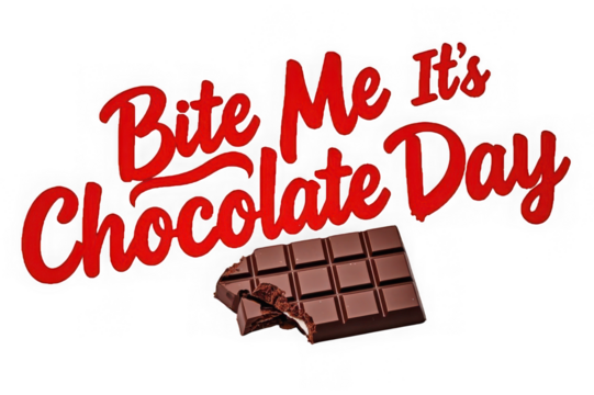 Bite me its chocolate day sweet treat graphic