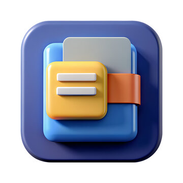 3D Render: App Icon, Document Management Software, File Organization, Data Management, Efficient Workflow, Productivity Tool