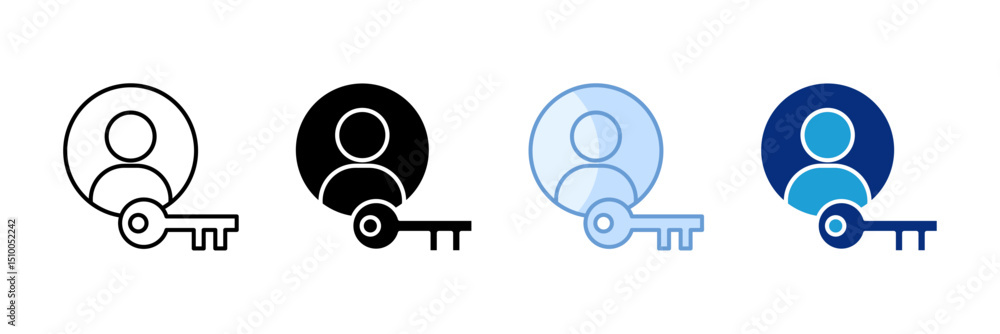 Poster key icon set multiple style collection