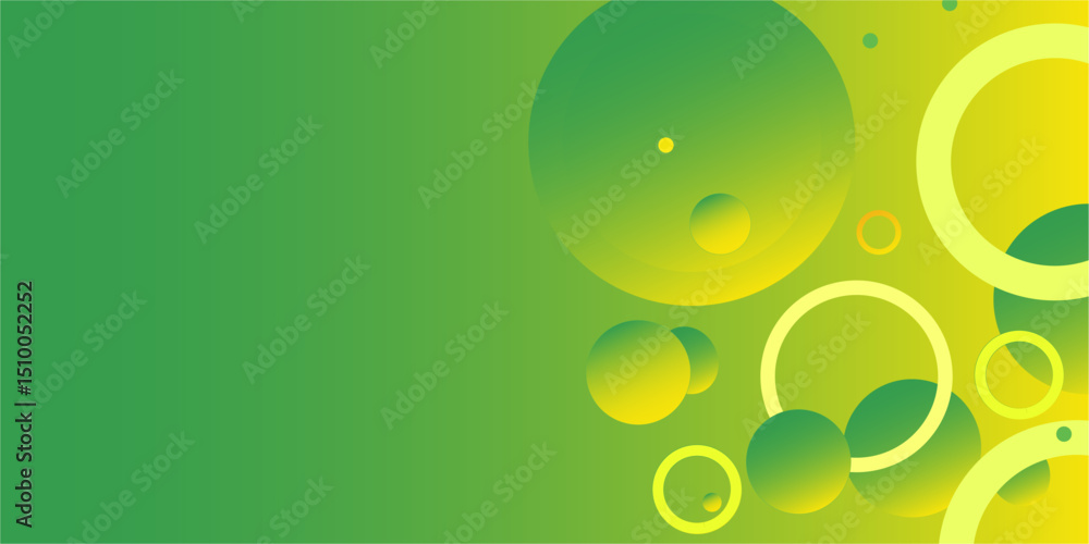 Poster yellow and green circle banner background. vector abstract graphic design banner pattern background 
