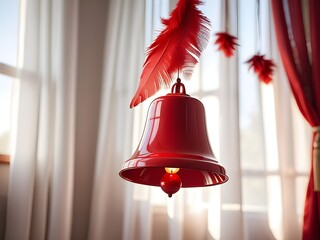 Vibrant Red Bell: A Striking 3D Icon