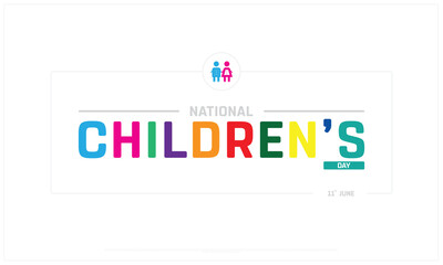 National Children’s Day on white background, Typographic Design of National Children’s Day, Vector Design of National Children’s Day, National Children’s Day Design