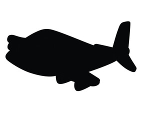 Cute cartoon hand drawn vector Aeroplan silhouette.