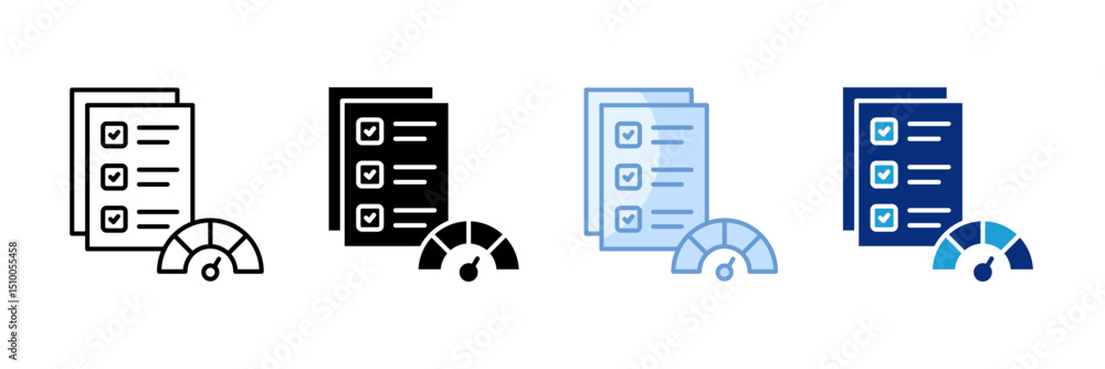 Poster kpi icon set multiple style collection