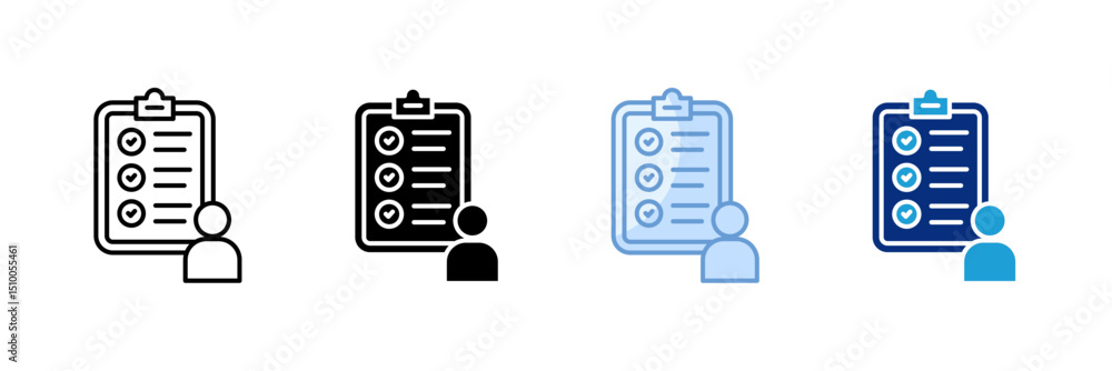 Poster self evaluation icon set multiple style collection