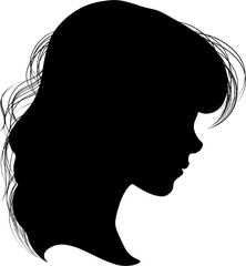 SILHOUETTE PORTRAIT OF GIRL VECTORS