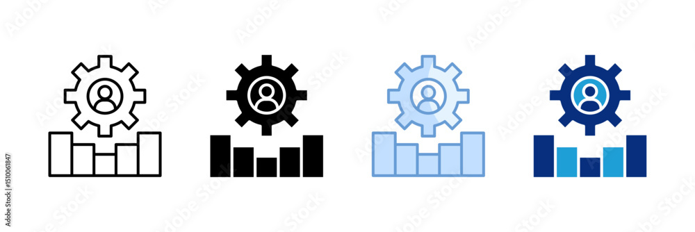Aufkleber development icon set multiple style collection