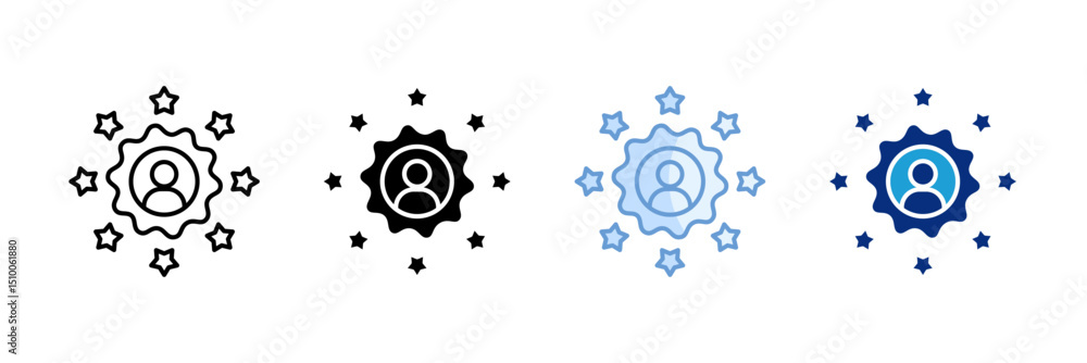Poster experience icon set multiple style collection