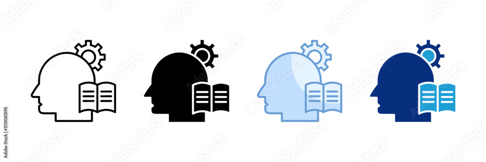 Poster knowledge icon set multiple style collection