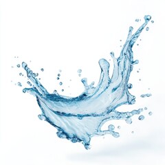 fresh water splash isolated on white, dynamic water splash on white background, blue water splash isolated, refreshing water wave abstract, water splash art, transparent,aqua splash, easy to clip path