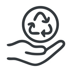 Recycling Symbol in Hand: Environmental Responsibility Icon
