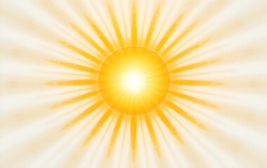 Radiant Burst of Golden Sunlight with Glowing Light Rays on White Background – High-Energy Abstract Sunbeam Illustration for Spiritual, Inspirational, and Nature Designs