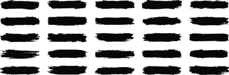 Brush strokes vector. Mega bundle of different ink brush strokes. Set of different ink paint brush strokes.  Set of text boxes. Paintbrush collection. Grunge design elements. Painted rectangle shape.