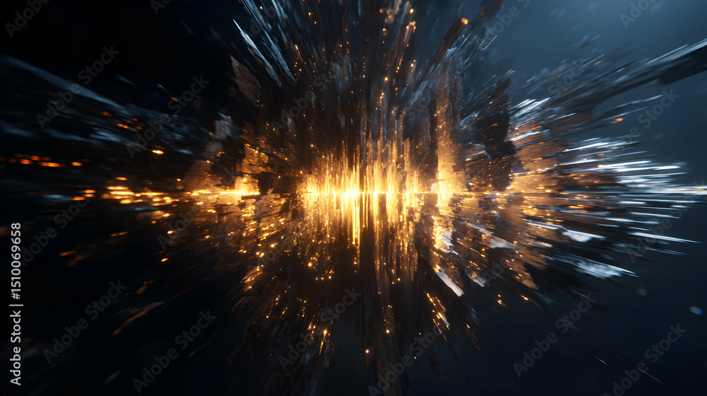 Poster abstract explosion of light and dark energy creates a dynamic and visually captivating experience