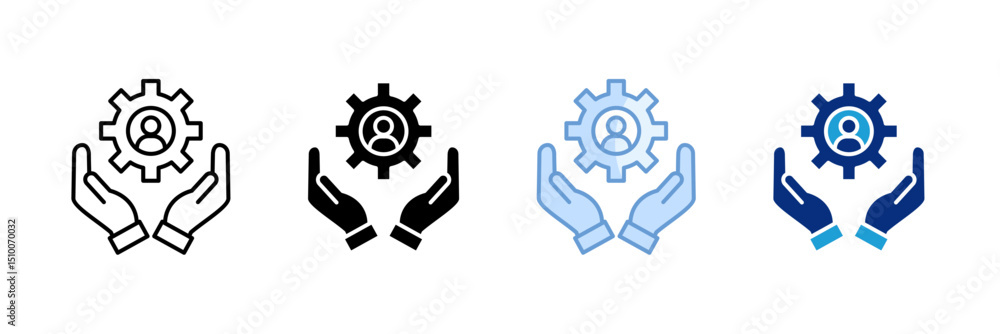 Poster hr management icon set multiple style collection