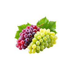 Fresh ripe and juicy red grapes isolated on white background.
