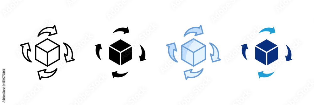 Aufkleber product lifecycle icon set multiple style collection