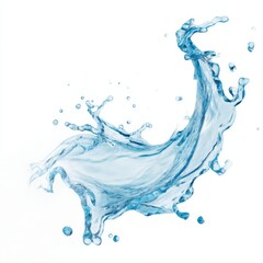 fresh water splash isolated on white, dynamic water splash on white background, blue water splash isolated, refreshing water wave abstract, water splash art, transparent,aqua splash, easy to clip path