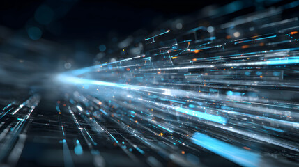 Futuristic data stream visualization abstract digital technology big data analysis processing concept background