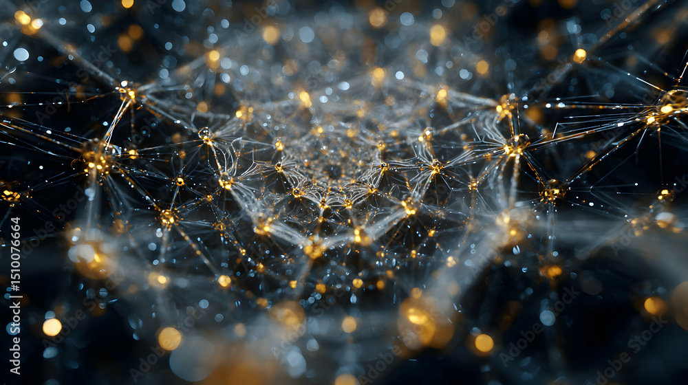 Poster intricate network of glowing connections creating a captivating visualization of complex data flow