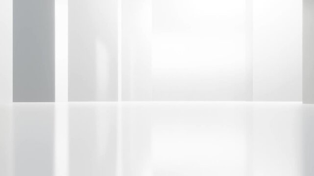 Abstract architectural space with empty concrete floor, Geometric in white sci-fi interior design, 3d rendering background