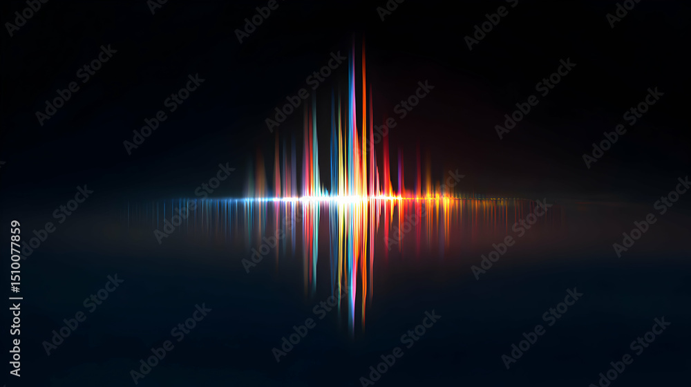 Poster spectrum of light and color creating a vibrant symmetrical pattern with a modern style design elemen