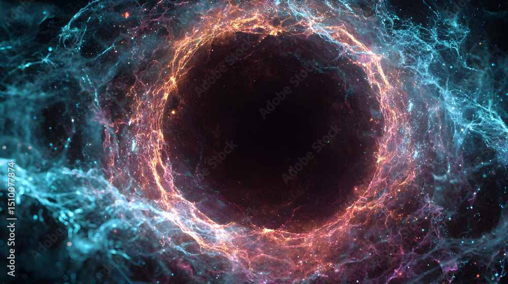 Poster cosmic gateway a mesmerizing vortex through space time with swirling energy and stardust