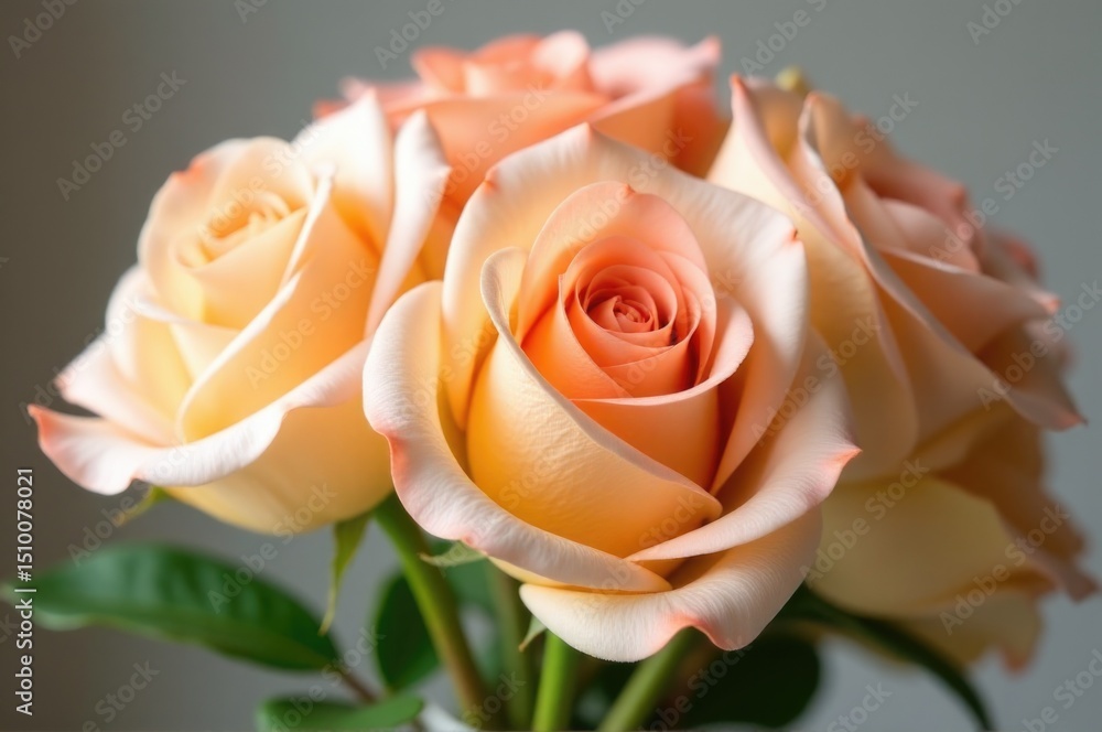 Poster a close-up view of two roses in a decorative vase, ideal for use in editorial or advertising context
