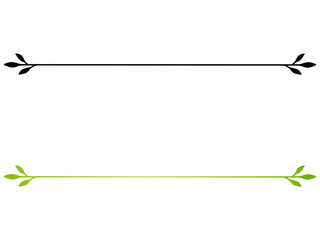 Aesthetic black and green leaf divider lines