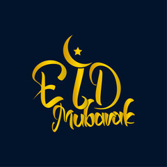 Eid mubarak typhography and calligraphy t shirt design.Text typhography Eid Mubarak.