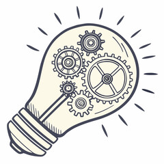 light bulb with gears