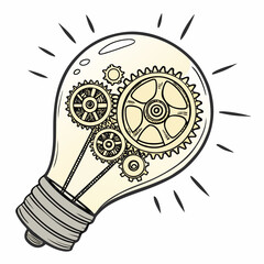 light bulb with gears
