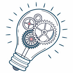 light bulb with gears