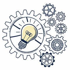 light bulb with gears