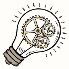 light bulb with gears