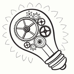 light bulb with gears