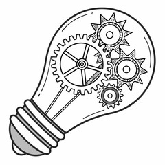 light bulb with gears