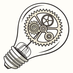 light bulb with gears