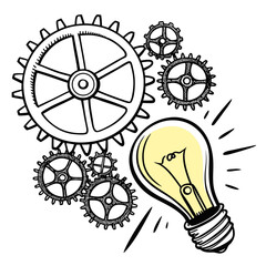light bulb with gears