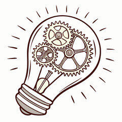 light bulb with gears