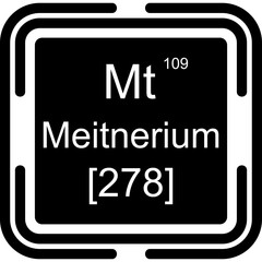 Meitnerium Periodic Table Black Bold Icon