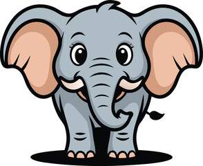 Fototapeta premium Cute elephant with large ears and playful expression
